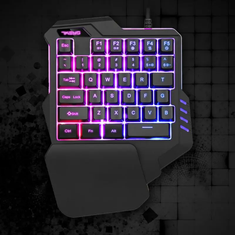 Игровая клавиатура для одной руки с RGB подсветкой портативная игровая мини