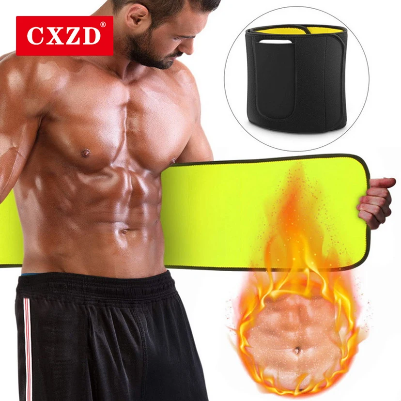 

CXZD Men's Sauna Waist Belt hot Sweat Neoprene Slimming Belt Waist Cincher Girdle and Hot Thermo Waist Trainer