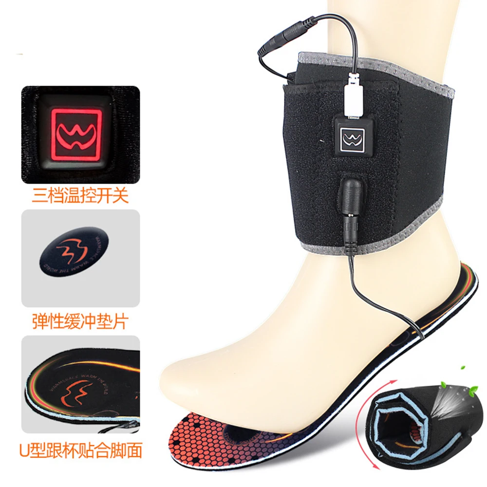 Стельки с подогревом для зимних лыж стельки USB-разъемом ног утепления