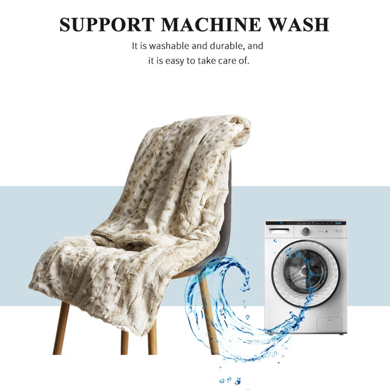 

Double Layer Thicken Throw Blanket Leopard Print Blankets For Beds Fluffy Warm Bed Sofa Bedspread Anti-Pilling