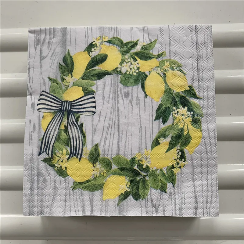 Декупаж Свадебные винтажные салфетки бумажные элегантная тканевая lemon пчелы на