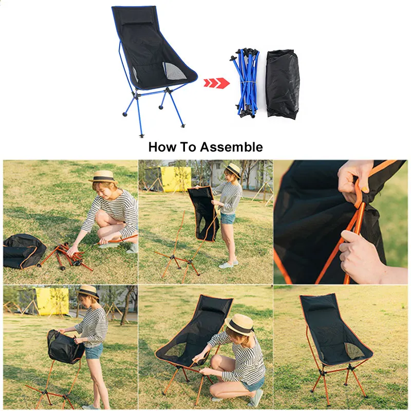 

Maximum Load Of 150kg Outdoor Portable Folding Chair Camping Travel Fishing Chair Ultralight Lounge Chair ]