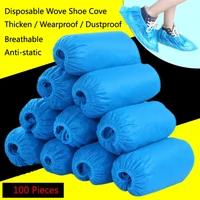 100 pcspack disposable thickening wove dustproof house overshoe cycling wearproof lab shoes covers protector care kits