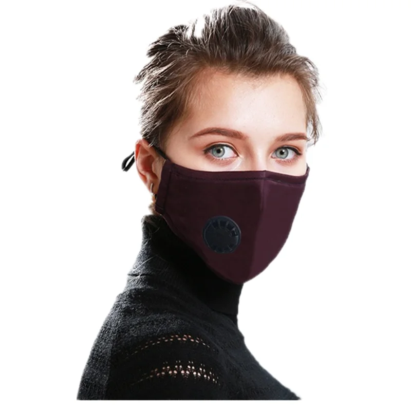 Многоразовая маска для взрослых PM2.5 фильтр маски рта защитный дыхательный клапан