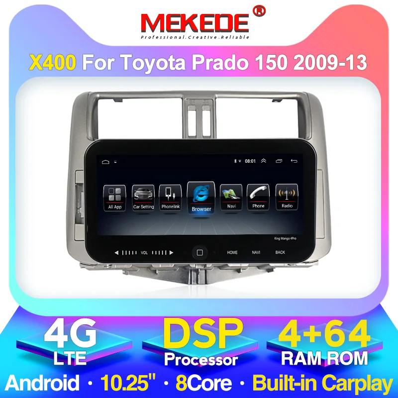 10 25 ''авто радио Мультимедиа Стерео для Toyota Land Cruiser Prado 150 2009 2013 Поддержка