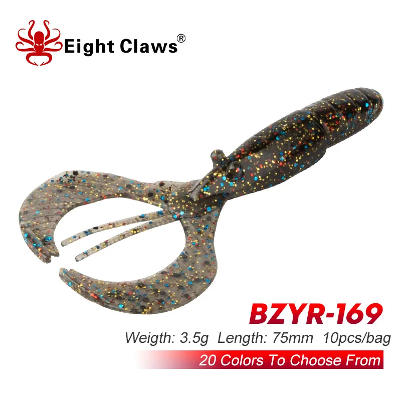 

EIGHT CLAWS Shrimp Jigging Soft Lure 75mm 3.5g Silicone Soft Bait Fishing Lure Artificial Worm Swimbait Jig Wobbler Pesca Isca