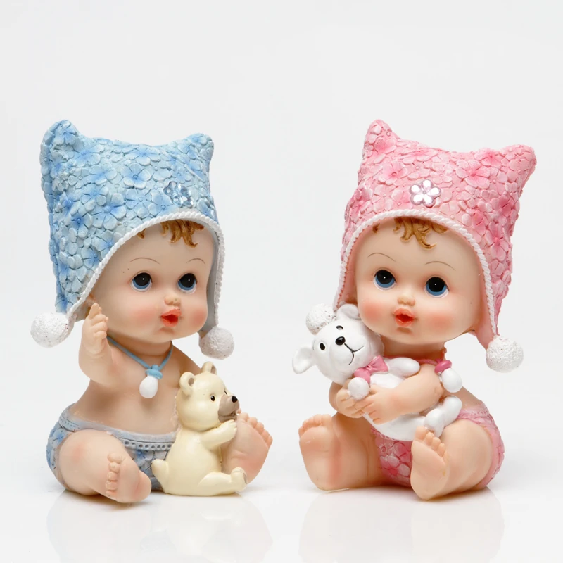 Розово-голубые кавайные детские изделия из смолы украшения Оригинальные подарки