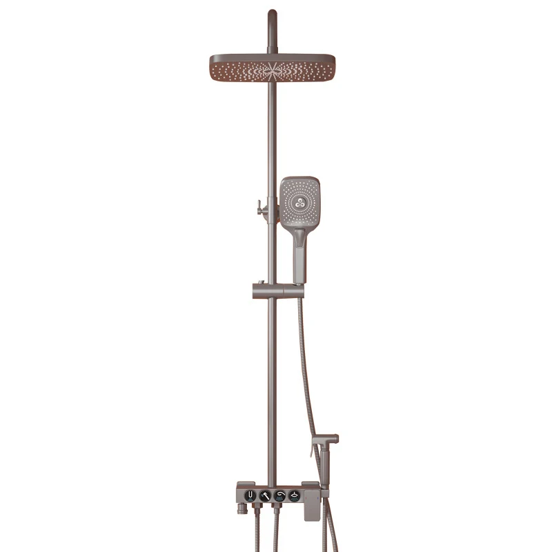 

Новая Серая насадка для душа, набор с усилителем давления, бытовая насадка для душа с дождевой насадкой для ванной комнаты, комплекты оборуд...