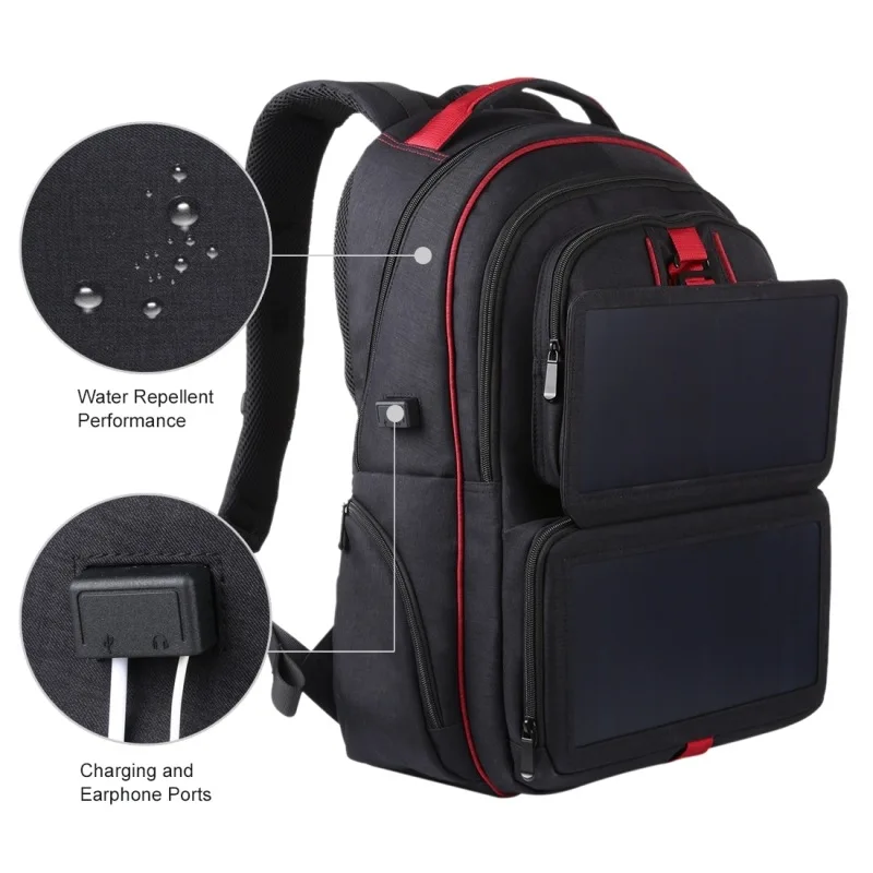 new camera bags laptop backpack shoulder bags with 14w solar panel usb charger for mobile phones tablets free global shipping