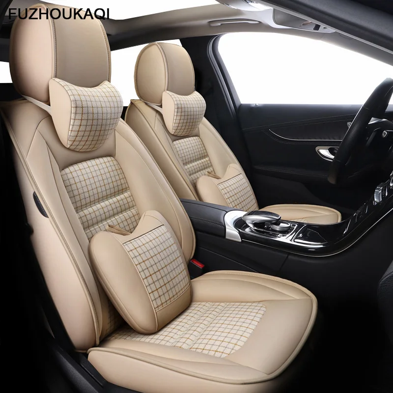 Кожаный и льняной чехол для автомобиля Volkswagen polo 9n sedan 6r passat b3 Golf 7 5 6 Tiguan аксессуары