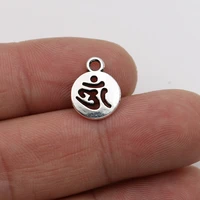 40pcs antique silver plated yoga sign charms pendants for jewelry making bracelet diy accessories 11mm