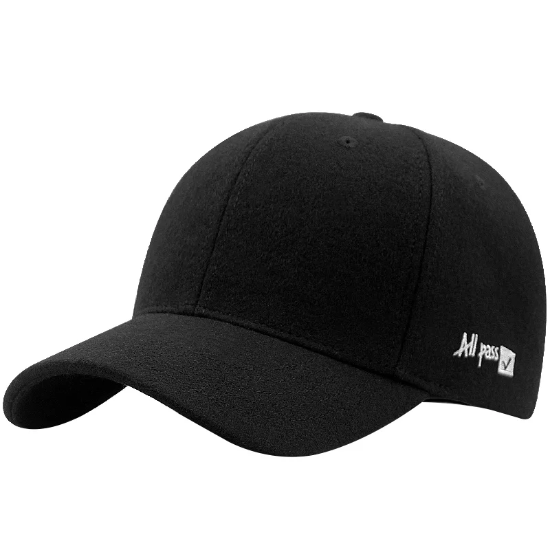

Big Head Men Winter Large Size Wool Sport Hats Male Plus Sizes Felt Baseball Caps 55-60cm 60-65cm