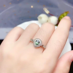 classic ring natural sapphire  925 Sterling silver simple and delicate for lady
