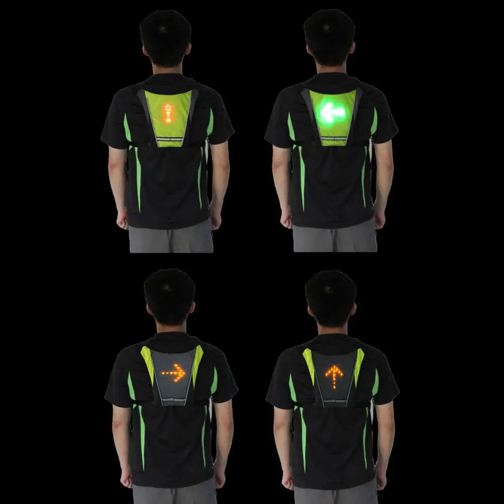 

LED Wireless Cycling Vest 48 Lights Bigger Sign Turn Signal With Up Arrow Bicycle Reflective Warning Vests With Remote Dropship