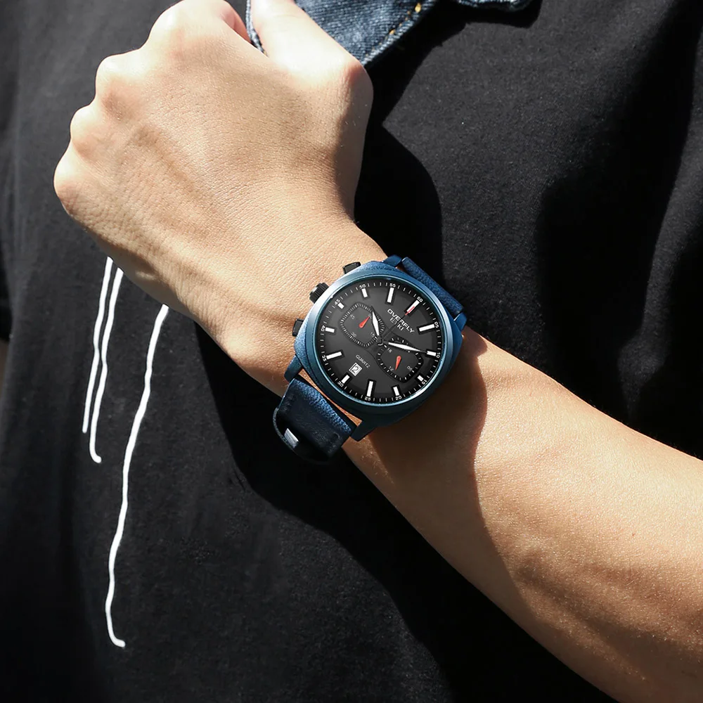 EYKI Men Luminous Calendar Watch Sport Watches Waterproof Quartz Wristwatch Fashion Square Leather Clock Relogio Masculino | Наручные