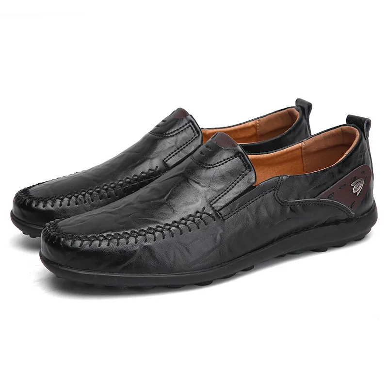 

Men Casual Shoes Summer Genuine Leather Men Loafers Moccasins Slip on Men's Flats Breathable Male Driving Shoes Zapatos 38-47