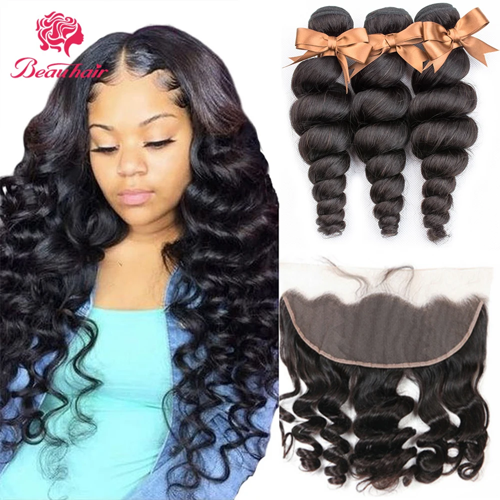 

Пряди бразильских натуральных волос, удлинение волос, свободная волна и фронтальная сетка, предварительно выщипанные Детские волосы для же...