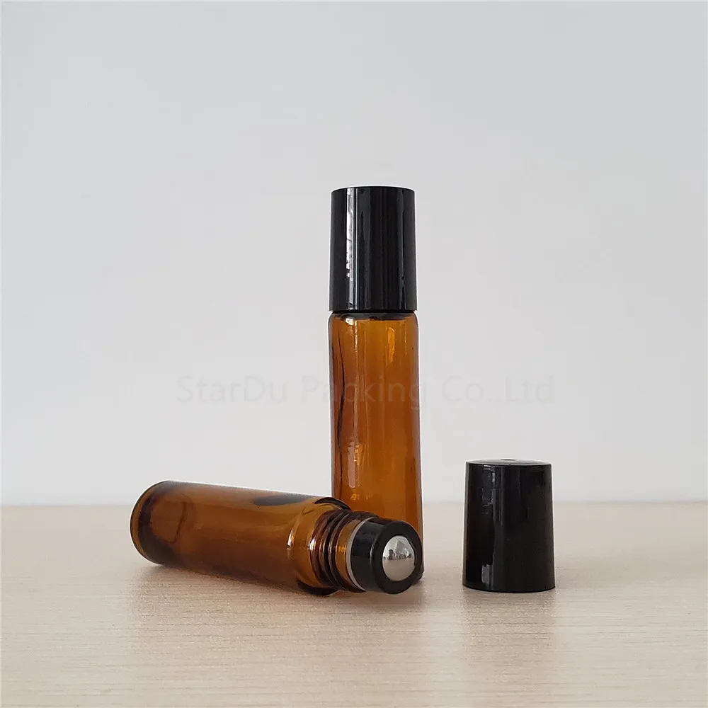 10 мл янтарная бутылка с роликом, 10cc амбровое эфирное масло бутылочка с роликом, маленький стеклянный флакон с роликом