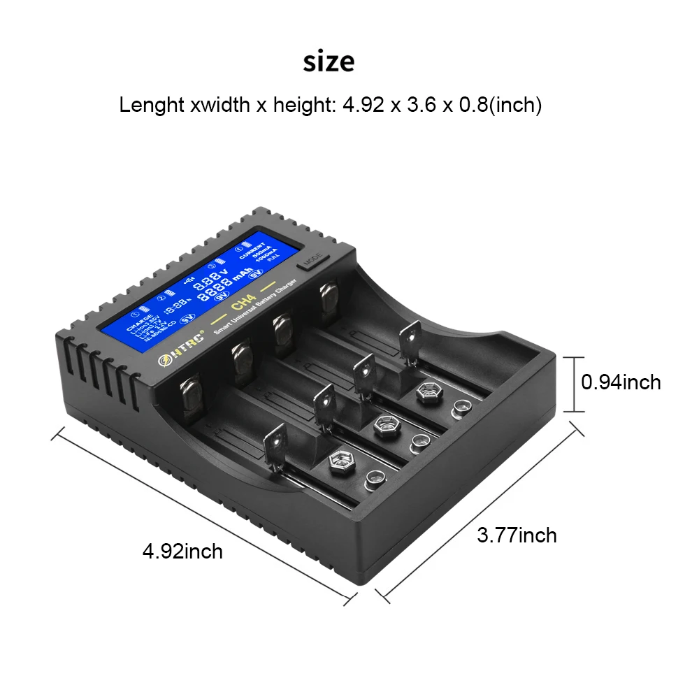 HTRC 4 Slots Battery Charger 18650 Li-ion Li-fe Ni-MH Ni-CD for AA/AAA/18650/26650/6F22/16340/9V Smart | Электроника