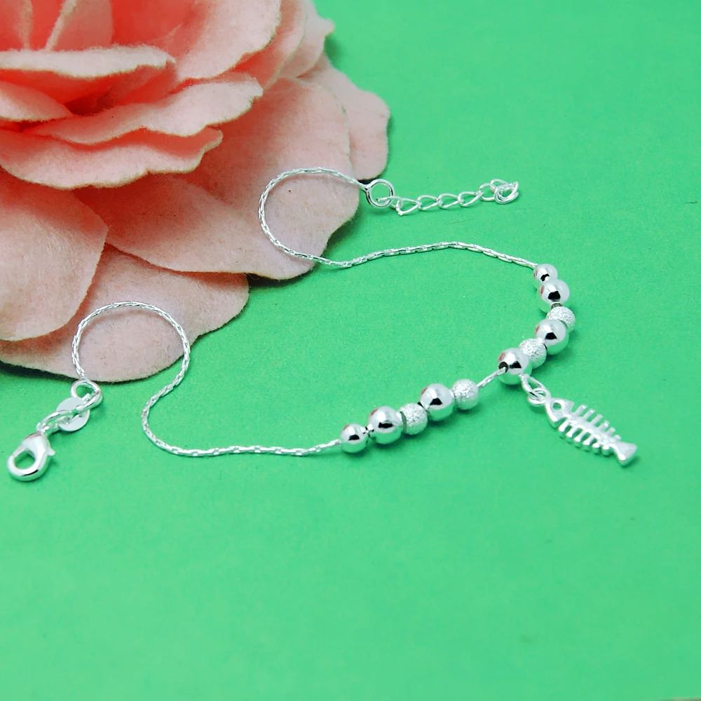 Женский браслет на ногу из серебра 100% пробы | Украшения и аксессуары