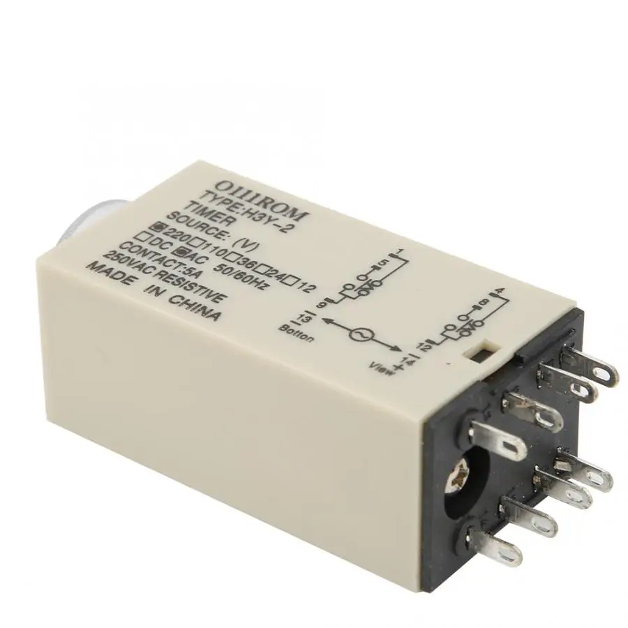0111ROM H3Y-2 12VDC/24VDC/110VAC/220VAC таймер задержки 8 Pin Реле времени 0 ~ 30 минут циферблат Тип 5A