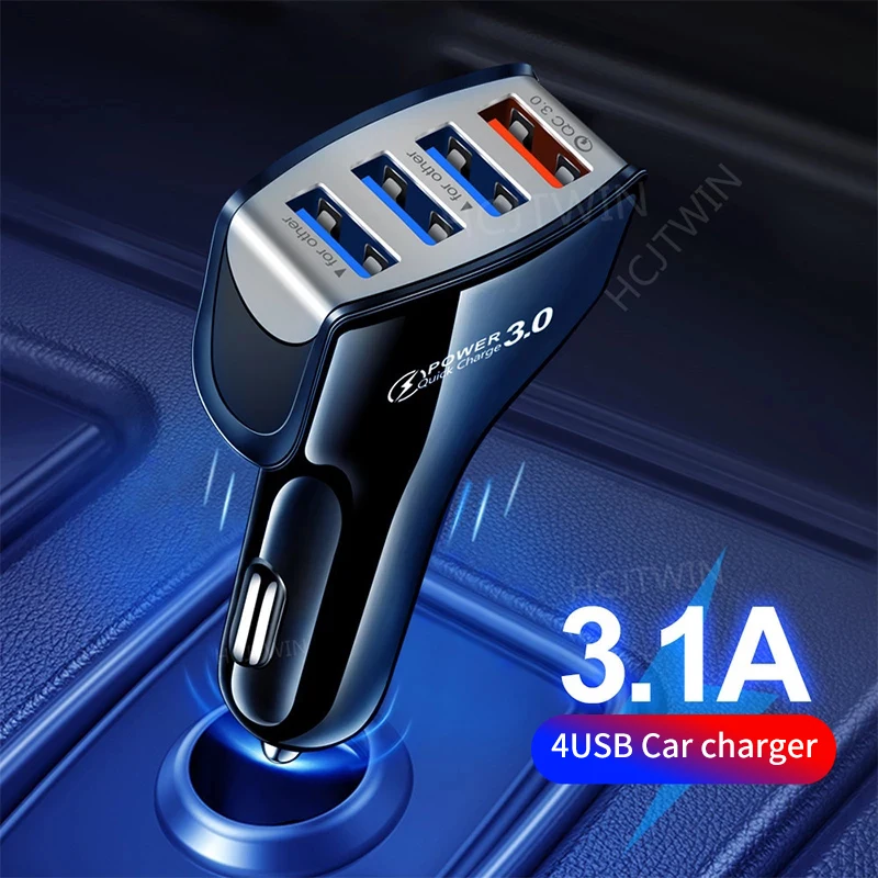 

12W 2.4A 4USBCar Charger Fast Charge Car Charger One For Four Mobile Phone Car Charger