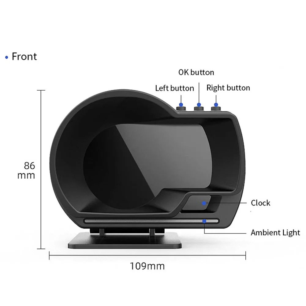 

Car HUD Digital Odometer Head Up Display Auto Display Water&Oil Temp RPM Display Security Alarm OBD2+GPS Smart Gauge