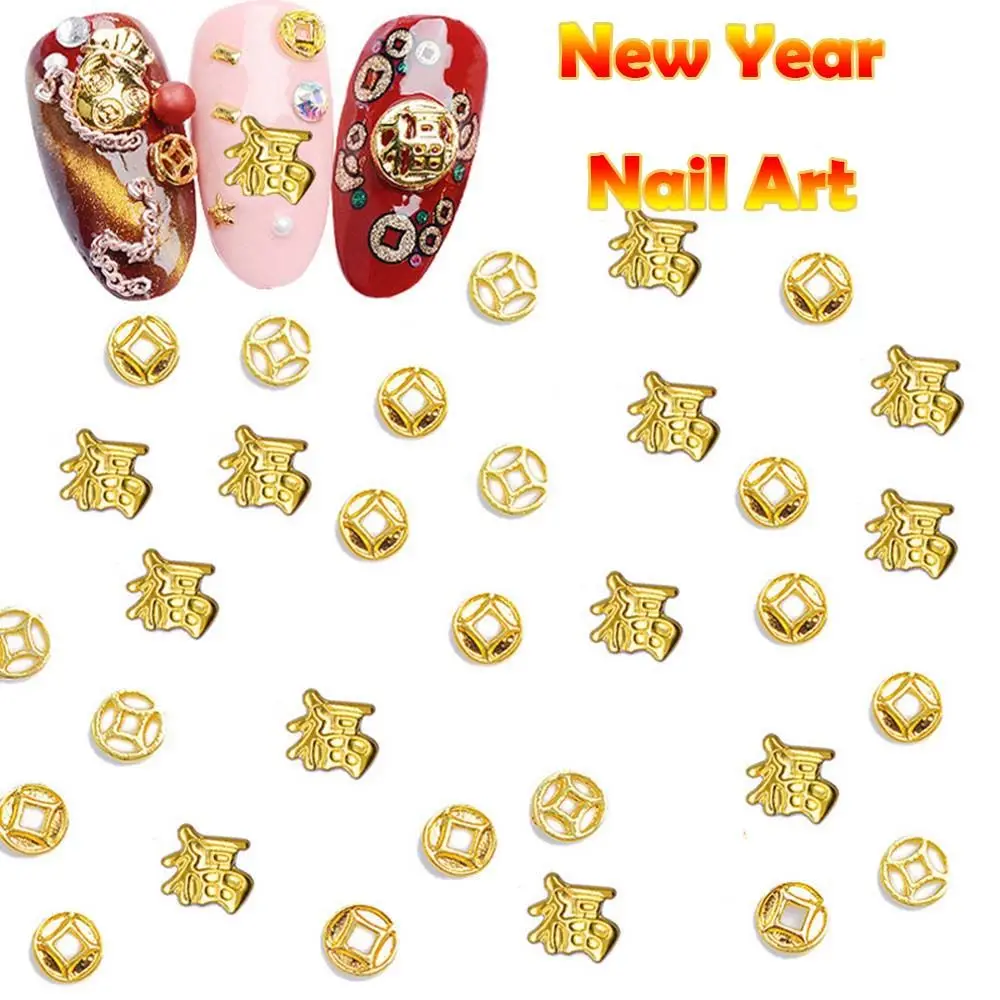 

Alloy Gold Ingots 2022 New Year US Dollar Coin DIY Nail Art Accessories New Year Nail Art Manicure 3D Nail Decoration