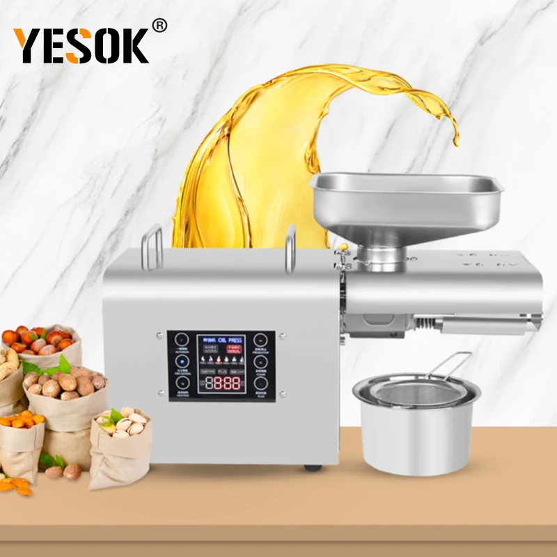 

110V/220V Household Intelligent Temperature Control Oil Press 5-7.5KG/H Stainless Steel Automatic Oil Press 750W