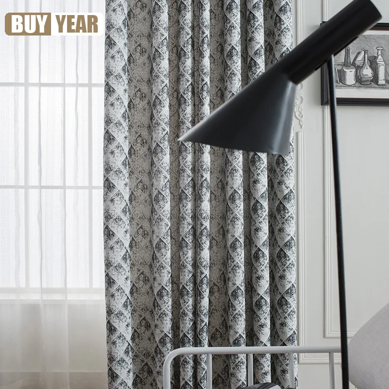 Современные жаккардовые шторы из хлопка и льна для гостиной столовой спальни |