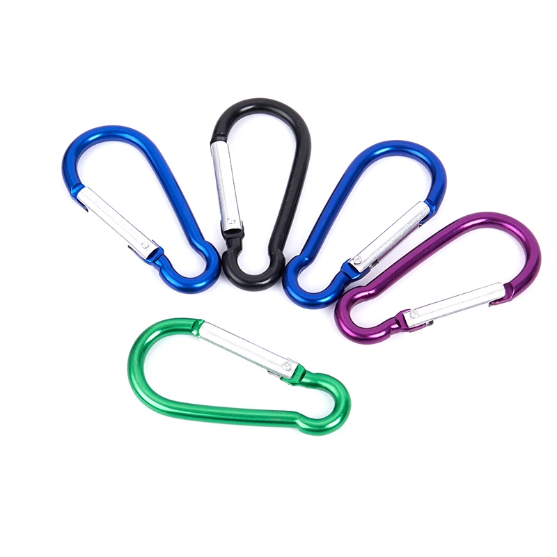 5 шт. Цвета карабин d образное кольцо Скрепка замок Пряжка брелок для ключей