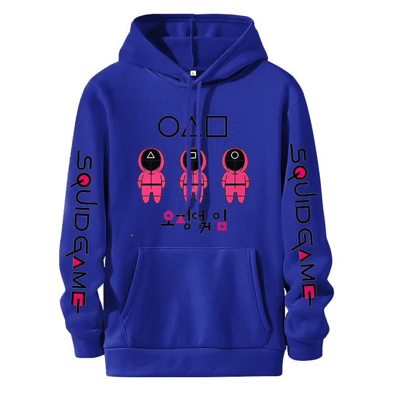 

Squid Game Costumes Hoodies Women Warm Fleece Oversized Pocket Kawaii Casual Clothes Y2k Classic Hoody Tops Famale Sweetshirts