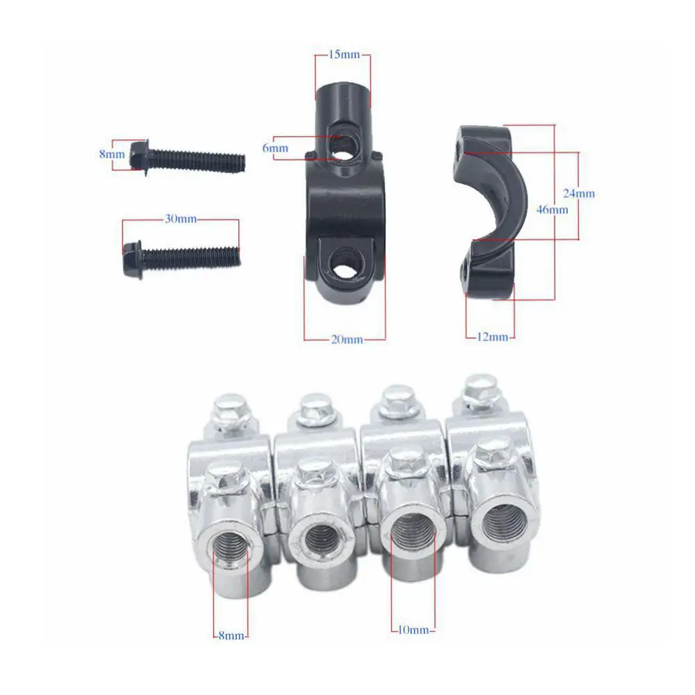 

2pcs/set Universal Motorcycle Mirror Mount 8mm 10mm Handle Bar Rearview Mirror Mount Holder Adaptor Mirror Fixed Code