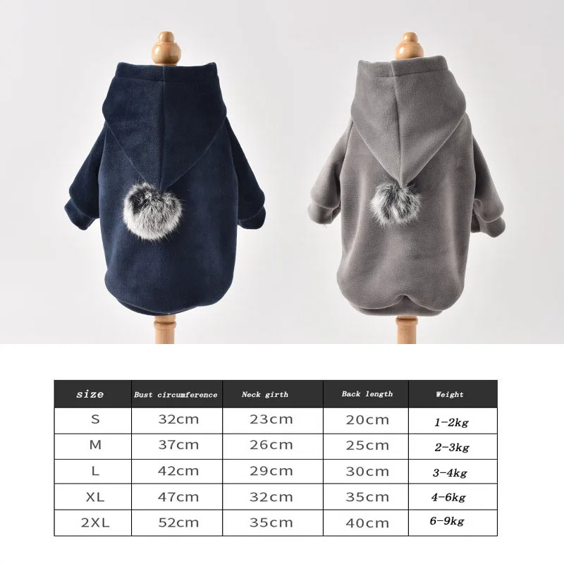 

2021 New Winer Dog Clothes Pure Design Cat Dog Hoodie Autumn Winter Dog Coat Jacket Puppy Chihuahau Pet Apparel Ropa Perro Pug