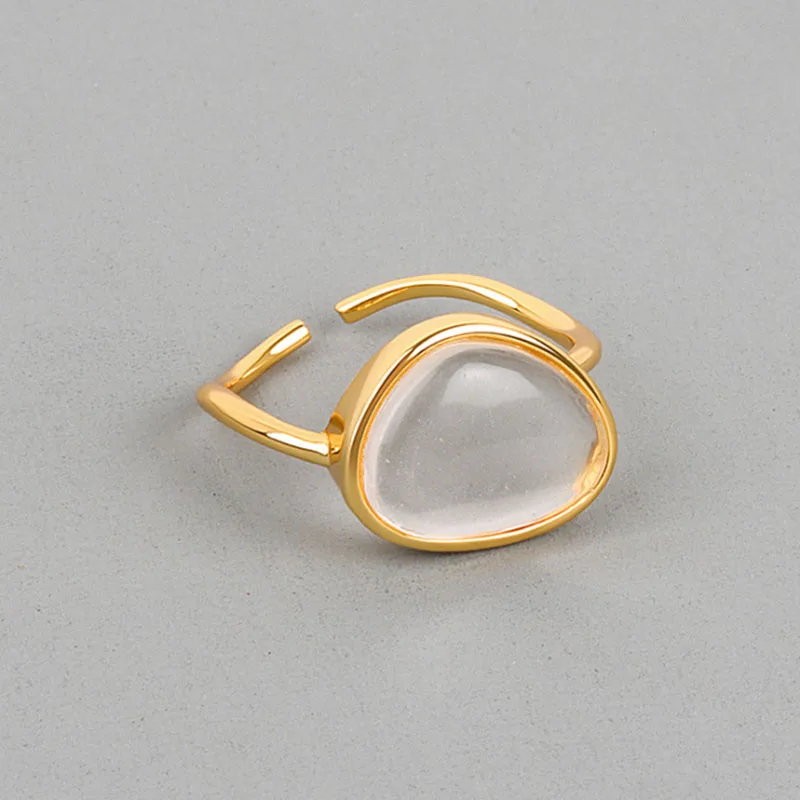 

VENTFILLE 925 Sterling Silver Rings for Women Moonstone ring female irregular Jewelry Ring Gift