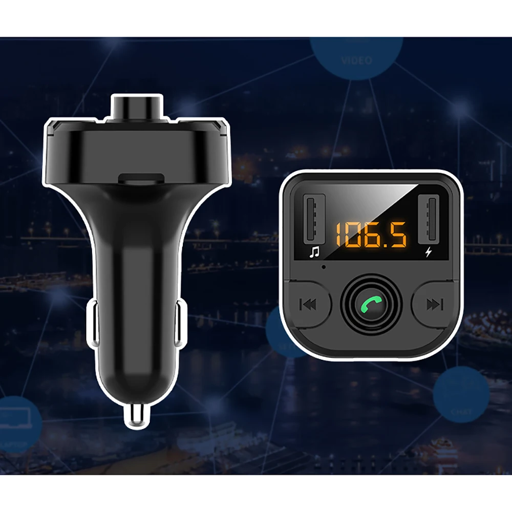 Автомобильный MP3 плеер двойной USB Автомобильное зарядное устройство с fm