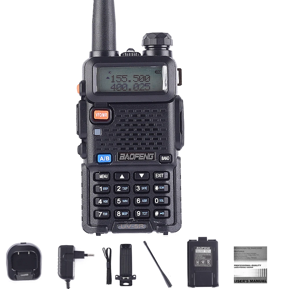 UV5R BaoFeng UV-5R рация двухсторонняя cb радио обновленная версия baofeng uv5r 128CH 5 Вт VHF UHF 136-174 МГц и 400-520 МГц - Цвет: UV5R