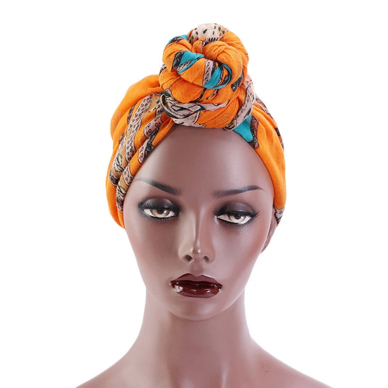 

Floral Print Ethnic Fashion Night Cap Cotton Turban Hat Head Cover Bandana Cap Bonnet Hat Round Sleep Hat Head Accessories