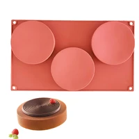 new 3 cavity cylinder silicone cake mold cookies 3d diy handmade kitchen reuse baking tools decorating mousse making mould