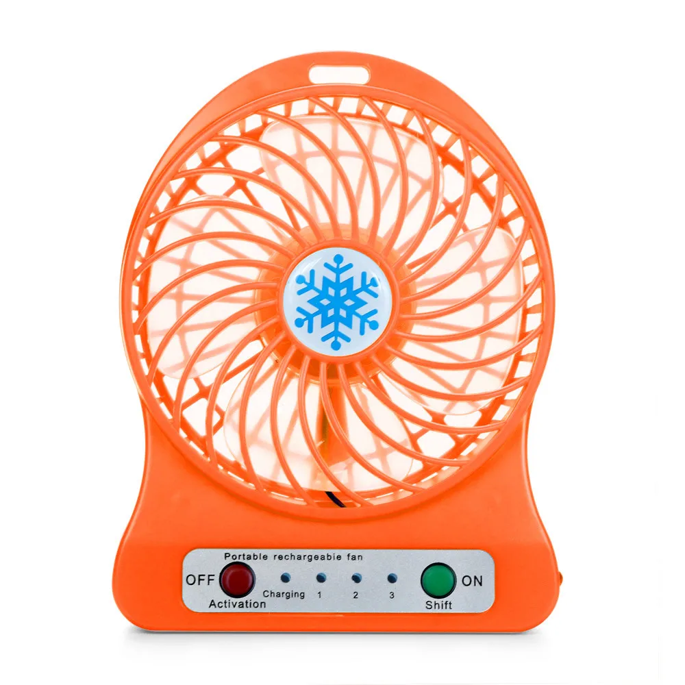 

Portable Rechargeable Led Light Fan Air Cooler Mini Desk USB Fan Third Wind USB Fan HOT SALE