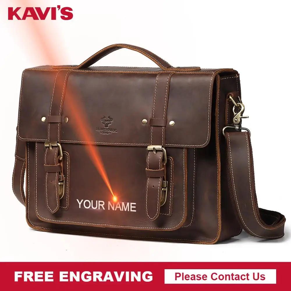 KAVIS Brand Quality 100% Genuine Cow Leather Messenger Bags Men Business Handbag Travel Briefcase Crossbody Shoulder Bag 2020