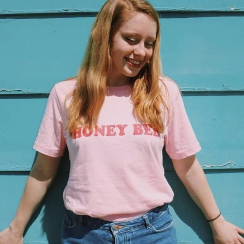 Женская футболка ONSEME Honey Bee в стиле хипстер уличная одежда кавайная женская