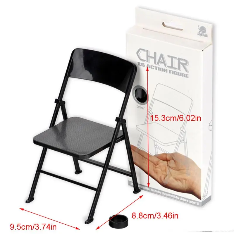 

1:6 Scale Chair Display for 12" Action Figure Miniature Dollhouse Accessories Fun Folding Chair