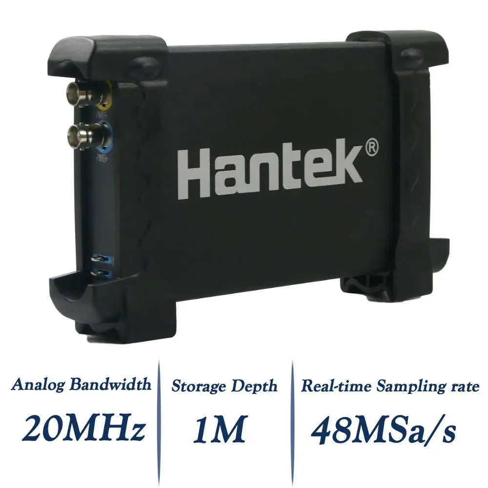 Цифровой осциллограф Hantek 6022BE для ноутбука ПК USB 2 канала 20 МГц 48MSA/s портативный |