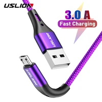 uslion 2m micro usb cable 3a fast charging data cable for xiaomi redmi 4x samsung j7 android mobile phone microusb charger