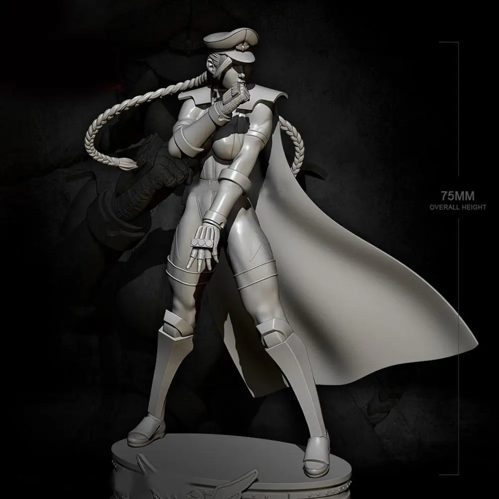 

H75mm Beautiful Girl Soldier White Model Kit Epoxy Home Doll Assembly Decor DIY Resin Self-assembled Craft Figure Y7S0