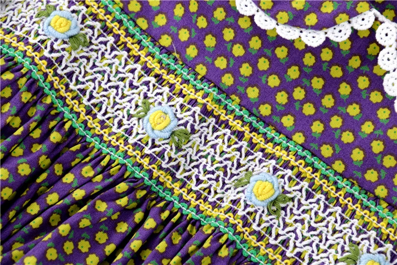 Весеннее платье для маленьких девочек хлопковое ручной работы с длинными