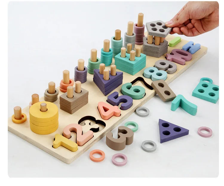 Montessori Educational Toys For Children Kindergarten Mouse Thread Cheese Plaything Teaching Aids Math Montessori Wooden Toys