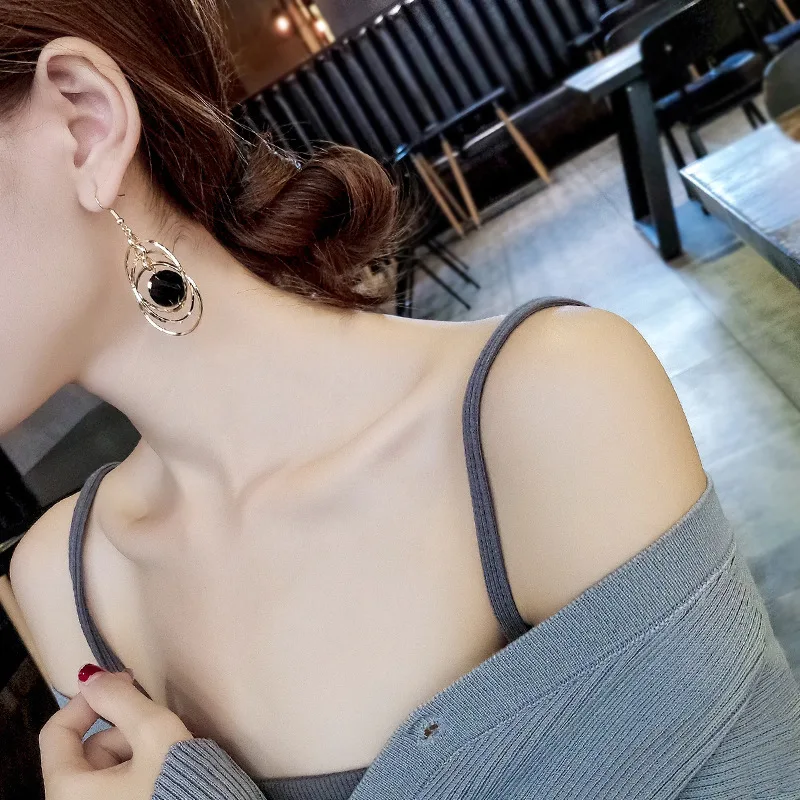 

Fashion Exaggeration Big Earrings Geometric Multiple Circles Round Metal Drop Earrings For Women Statement Ladies Jewelry Gifts