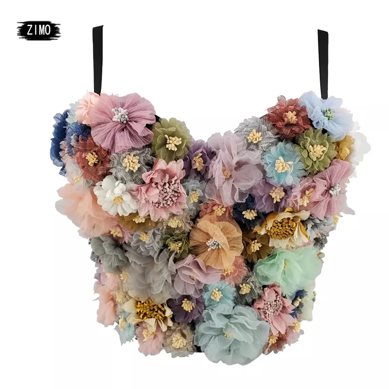 Высокое качество аппликация яркий цветочные Корсеты женский бюстье бюстгальтер